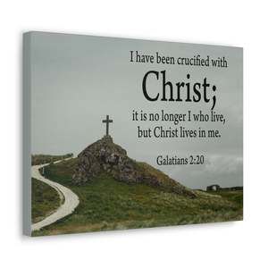 Scripture Sign Canvas No Longer I But Christ Galatians 2:20 Wall Art Christian
